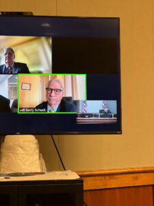Barry Scheck, founder of the Innocence Project on Zoom during the hearing.